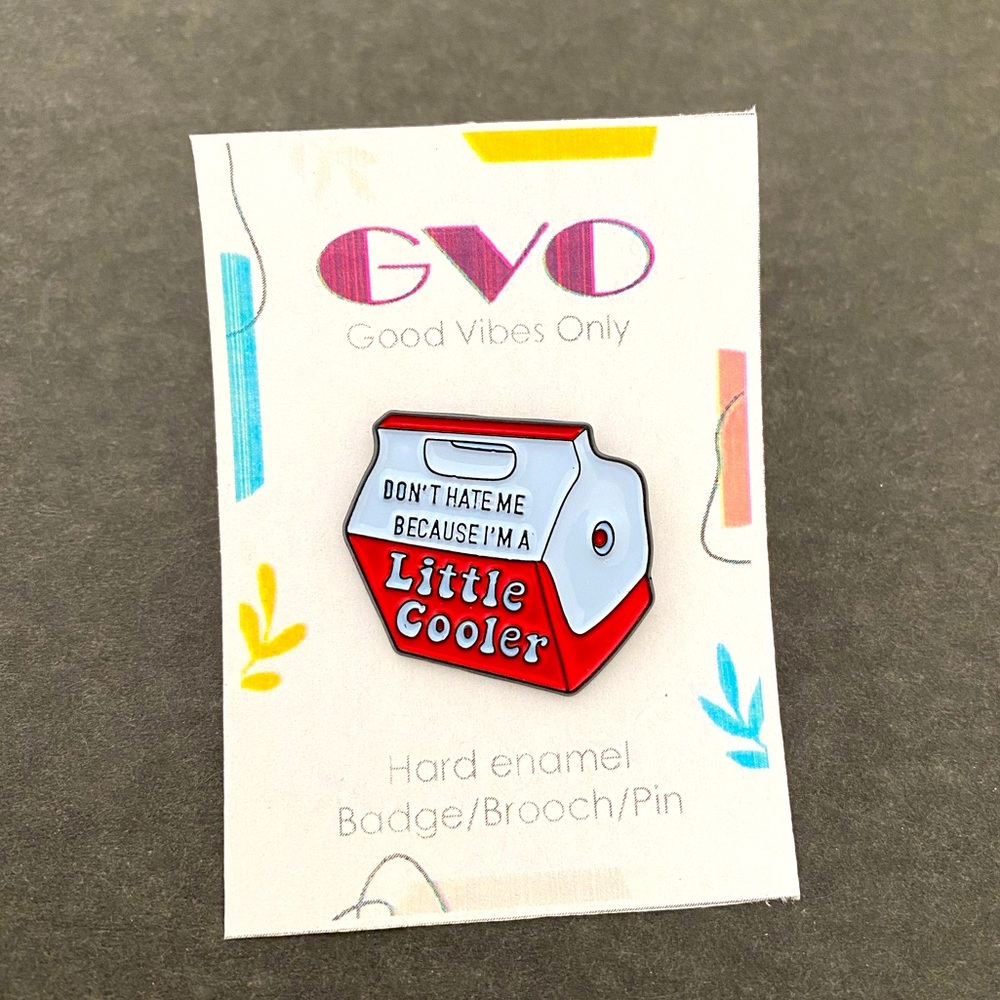 Dont Hate Me Because I am a Little Cooler Red Ice Box, Little Cooler brooch